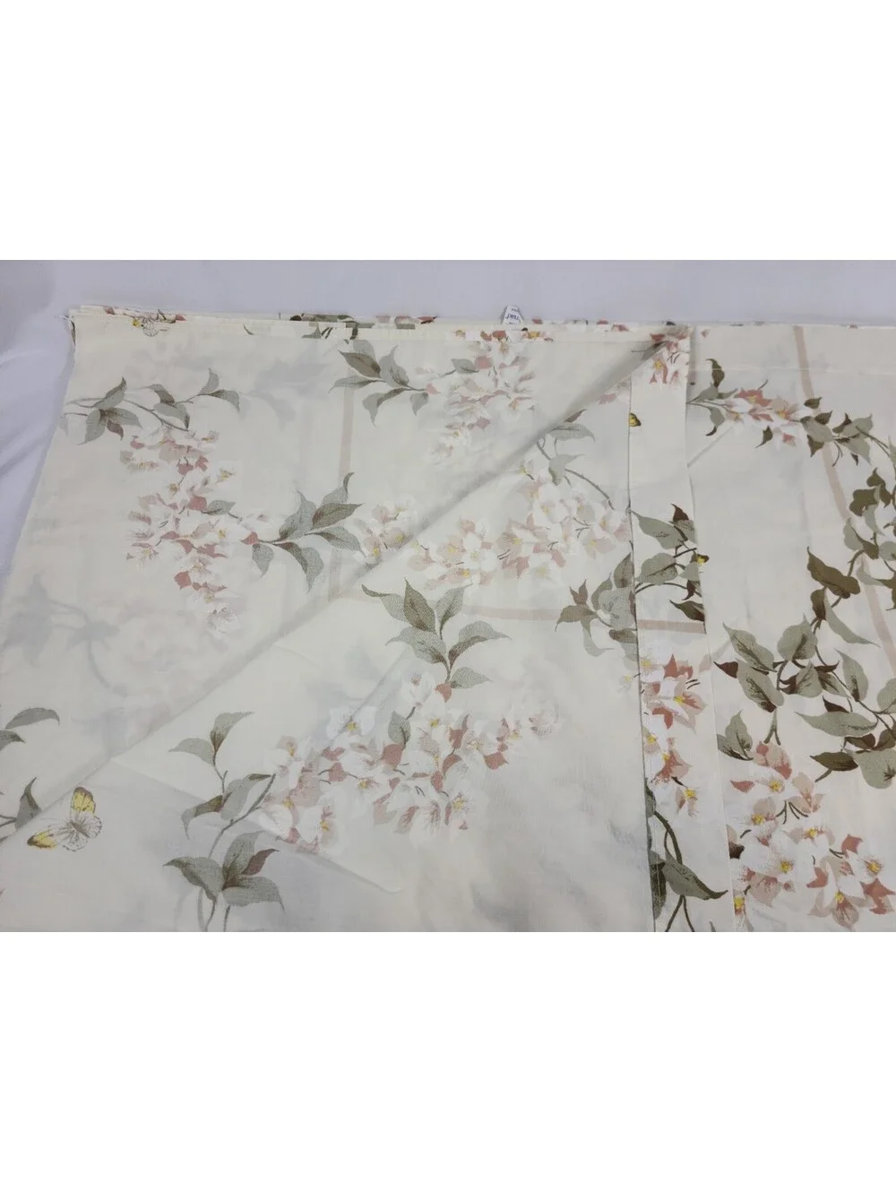 Springmaid Non Iron Percale Butterfly Floral Flat Sheet Queen